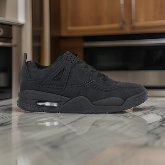 Men’s All-Black High-Top Sneakers with Air Cushion Detail
