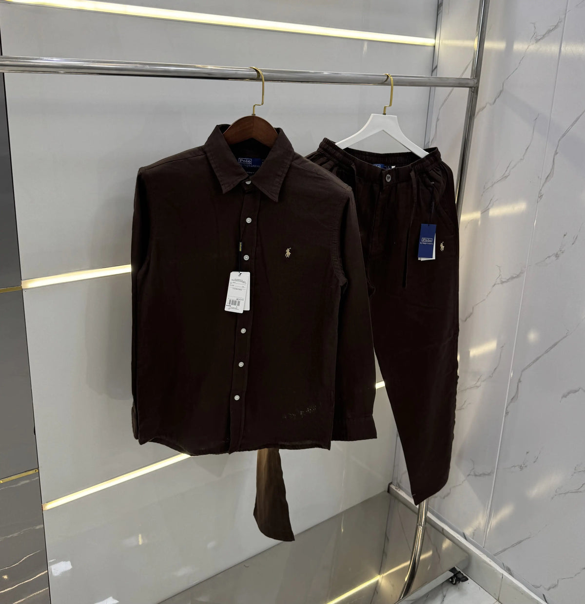Ralph Lauren Brown Logo Work Premium Tracksuit