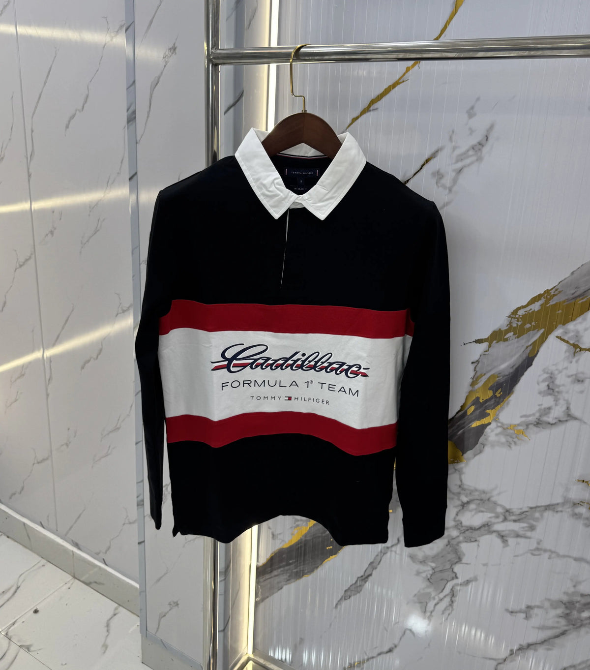 Tommy Hilfiger Black Logo Work Premium Full Sleeve Polo T-Shirt