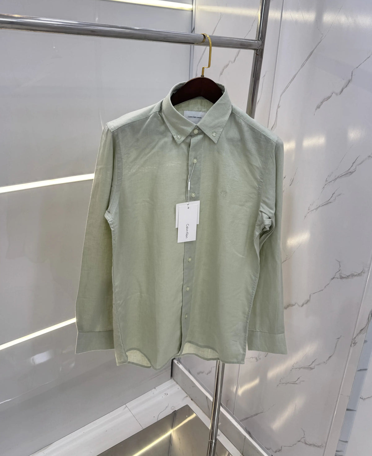 Calvin Klein Green Embroidery Logo Work Premium Shirt
