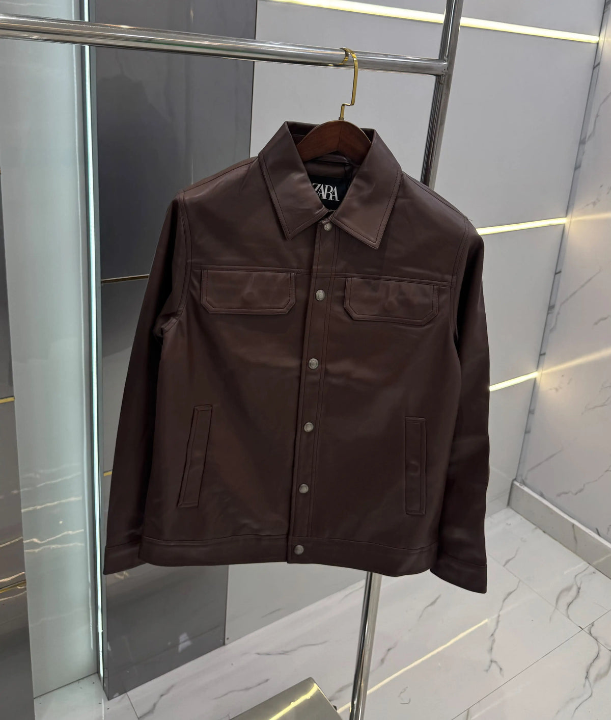 Zar a Dark Brown Premium Leather Jacket