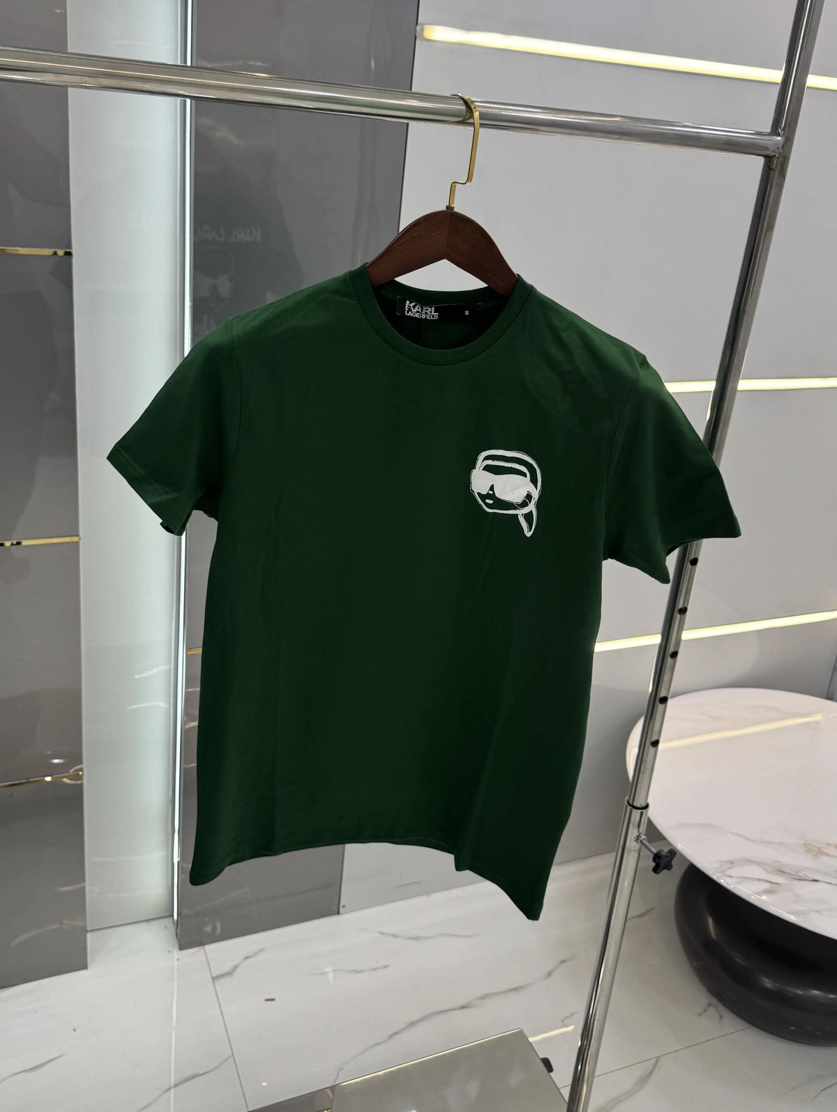 Karl Lagerfeld Green Logo Print Premium T-Shirt
