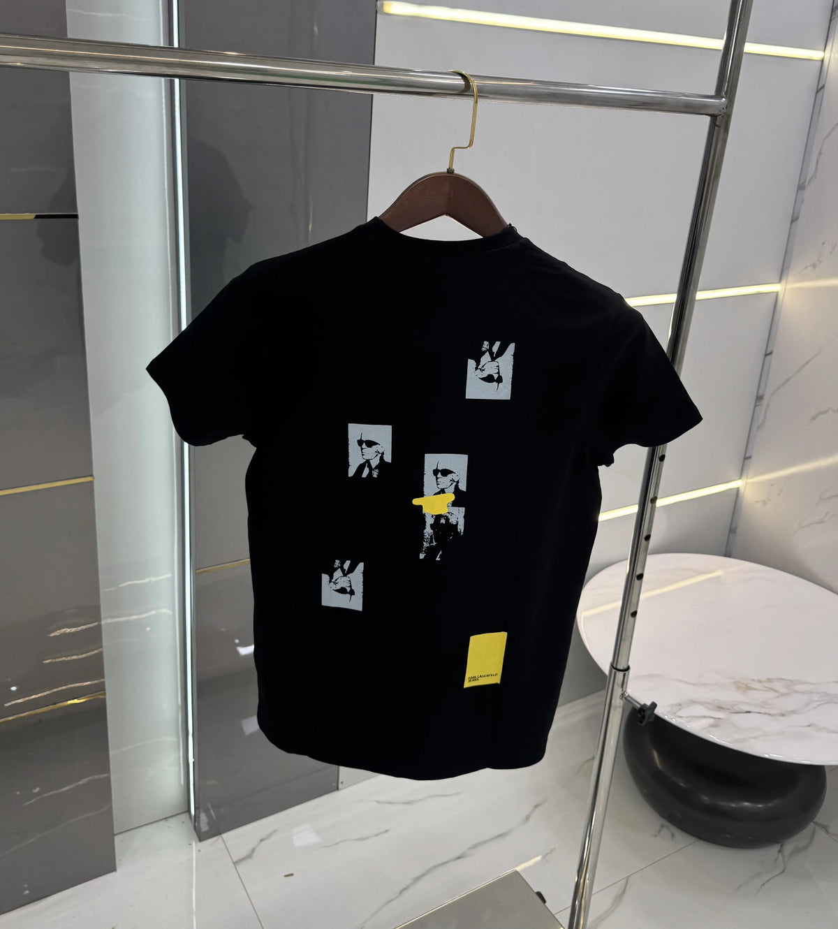 Karl Lagerfeld Black Logo Print Premium T-Shirt
