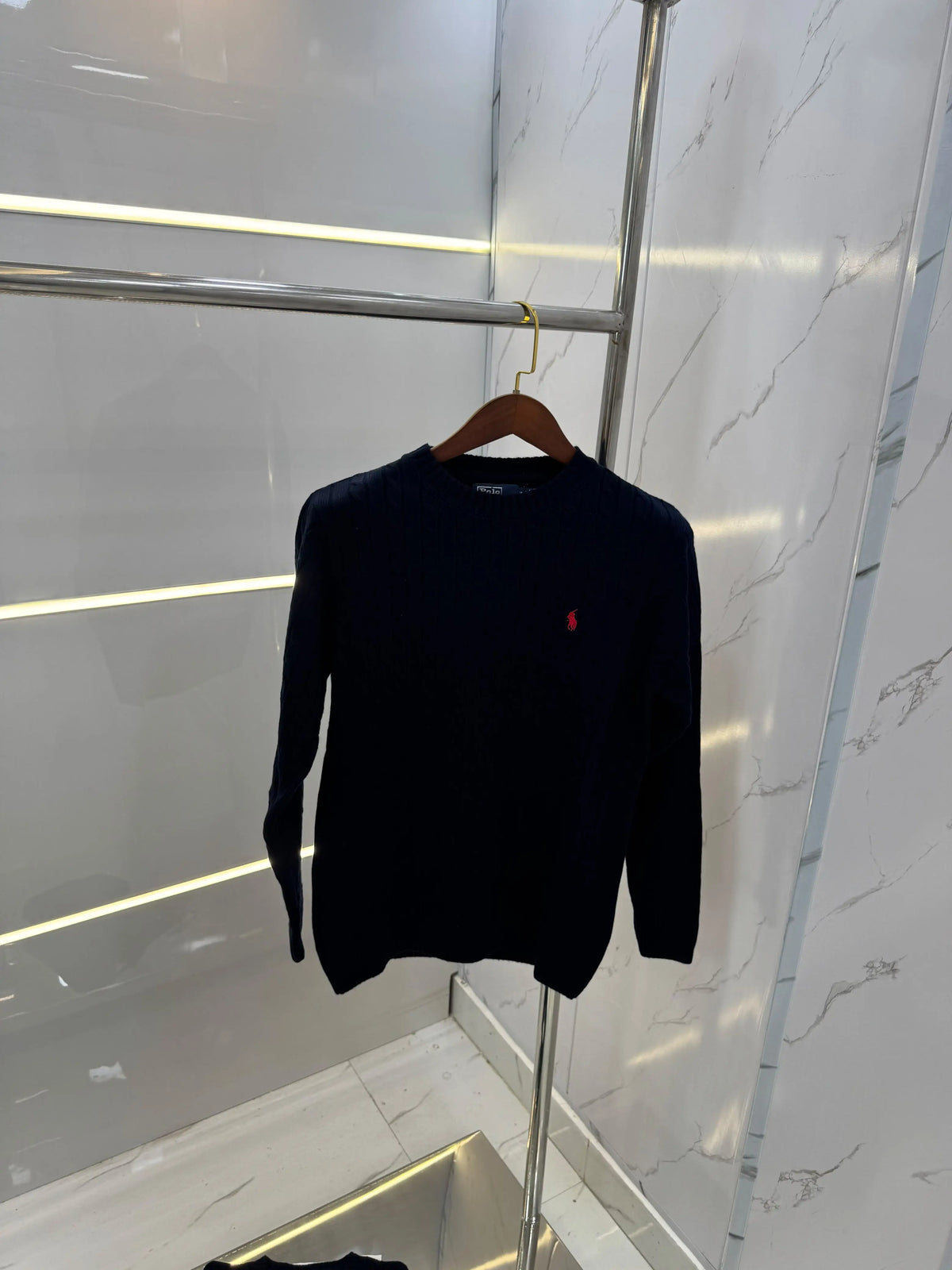 Ralp h Lauren Navy Blue Imported Knitted Pull Over