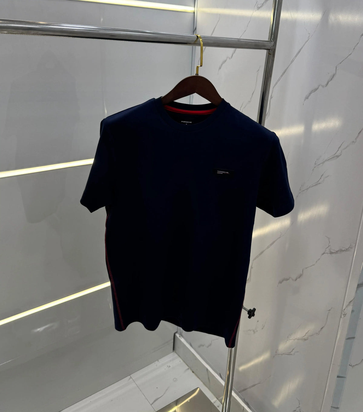 Hugo Bos s X Porsche Navy Blue Logo Work Premium Polo T-shirt