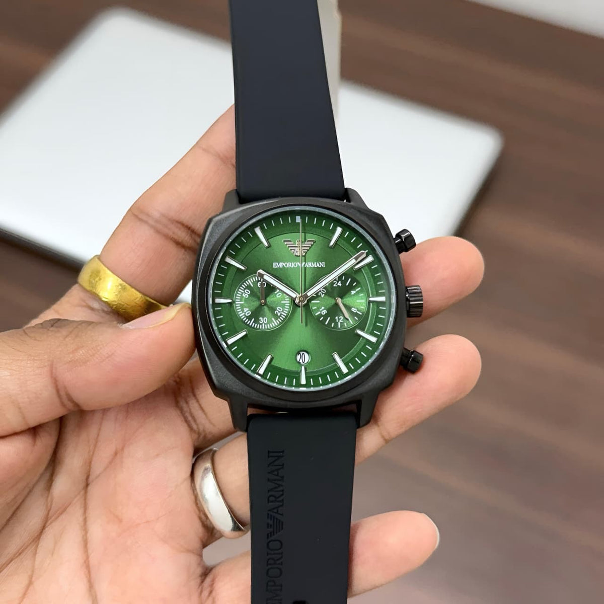 EA. Classic Chronograph Black Green