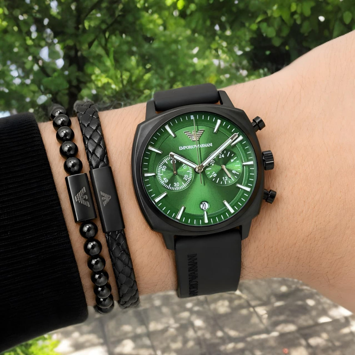 EA. Classic Chronograph Black Green