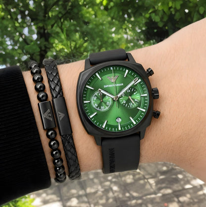 EA. Classic Chronograph Black Green