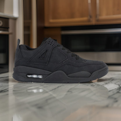 Men’s All-Black High-Top Sneakers with Air Cushion Detail