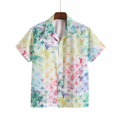 Loui s Vuitton White Printed Imported Half Shirt