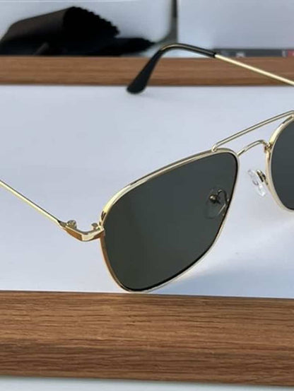 rayban reverse metal gold green