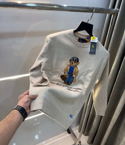 Ralph  Lauren Biscuit Teddy Edition Imported Knitted Pull Pver