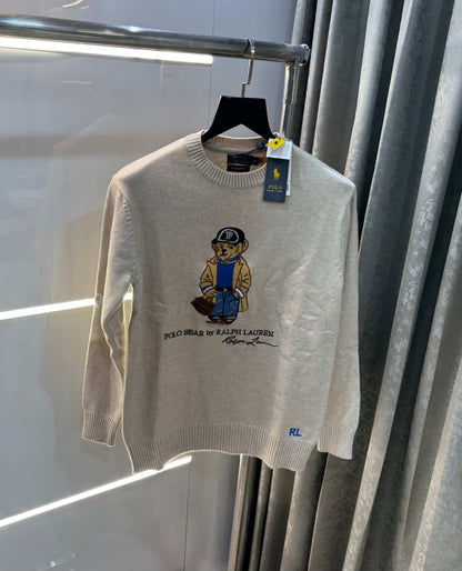 Ralph  Lauren Biscuit Teddy Edition Imported Knitted Pull Pver
