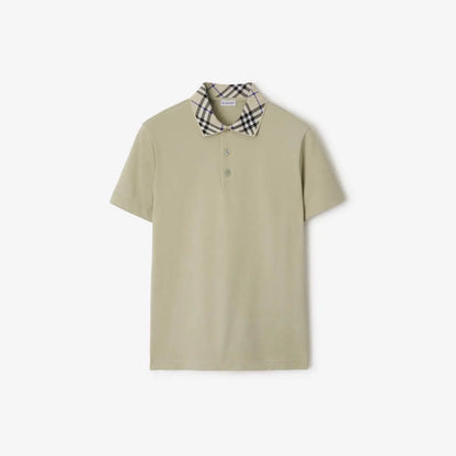 Burberr y Baige Collar Look Premium Classic Polo T-Shirt
