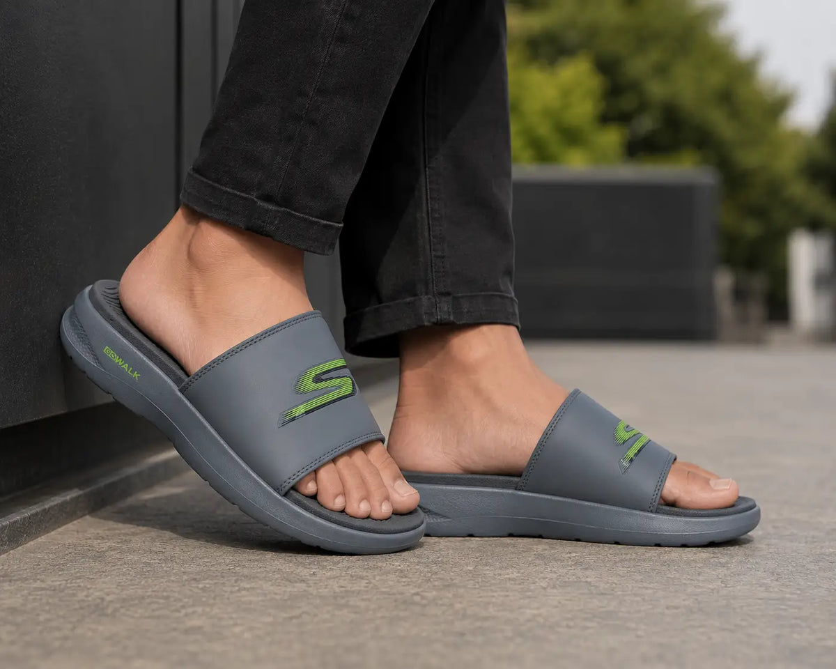 Skechers GoWalk Gogamat Logo Premium Slide Grey