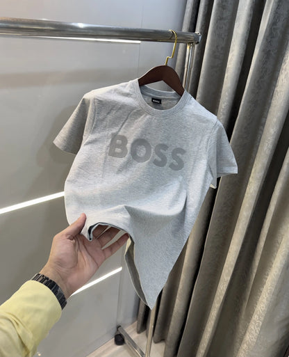Hugo Bos s Grey Embroidery Logo Premium T-Shirt