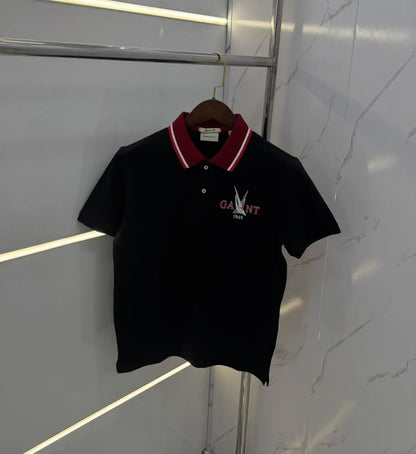 Gan t Black Logo Work Premium Polo T-shirt