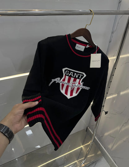 Gan t Black Knitted Imported Pull Over