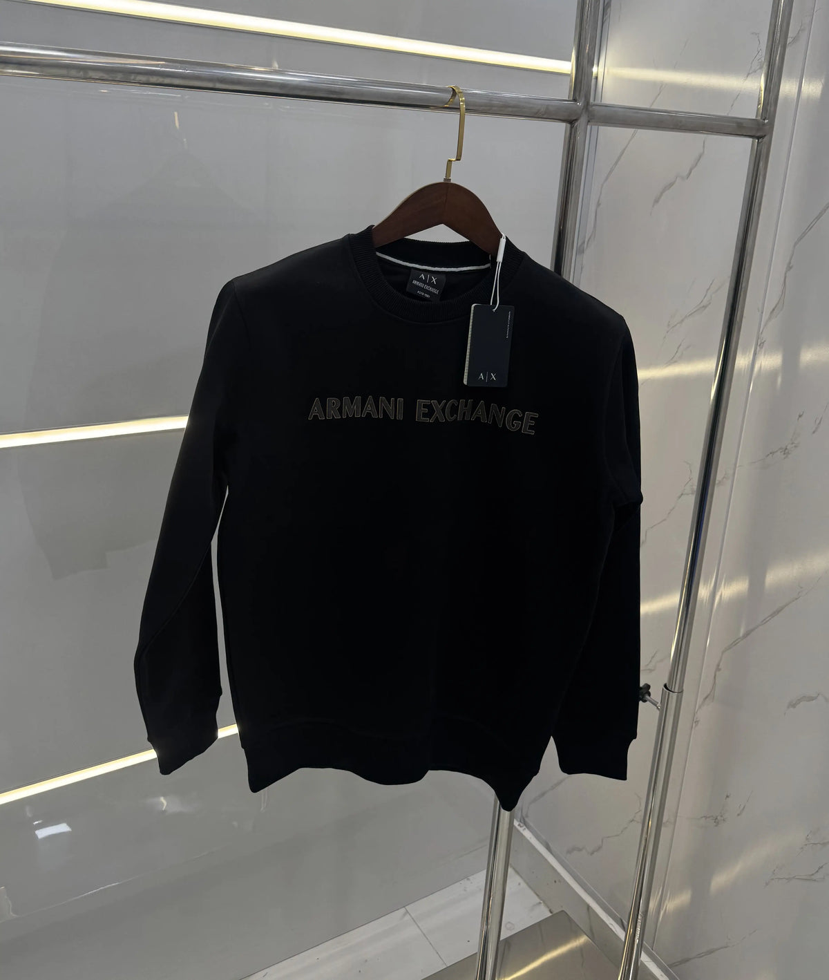 Arman i Exchange Black 1 Logo Print Premium Sweatshirt