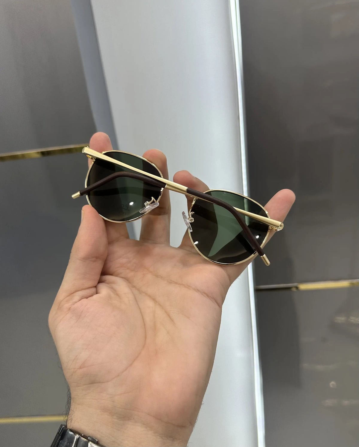 RayBan Matt Gold Green Metal Premium Shades 2815