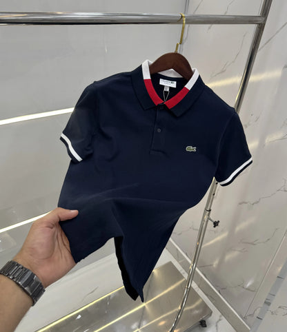 Lacost e Navy Blue Logo Work Premium Polo T-Shirt