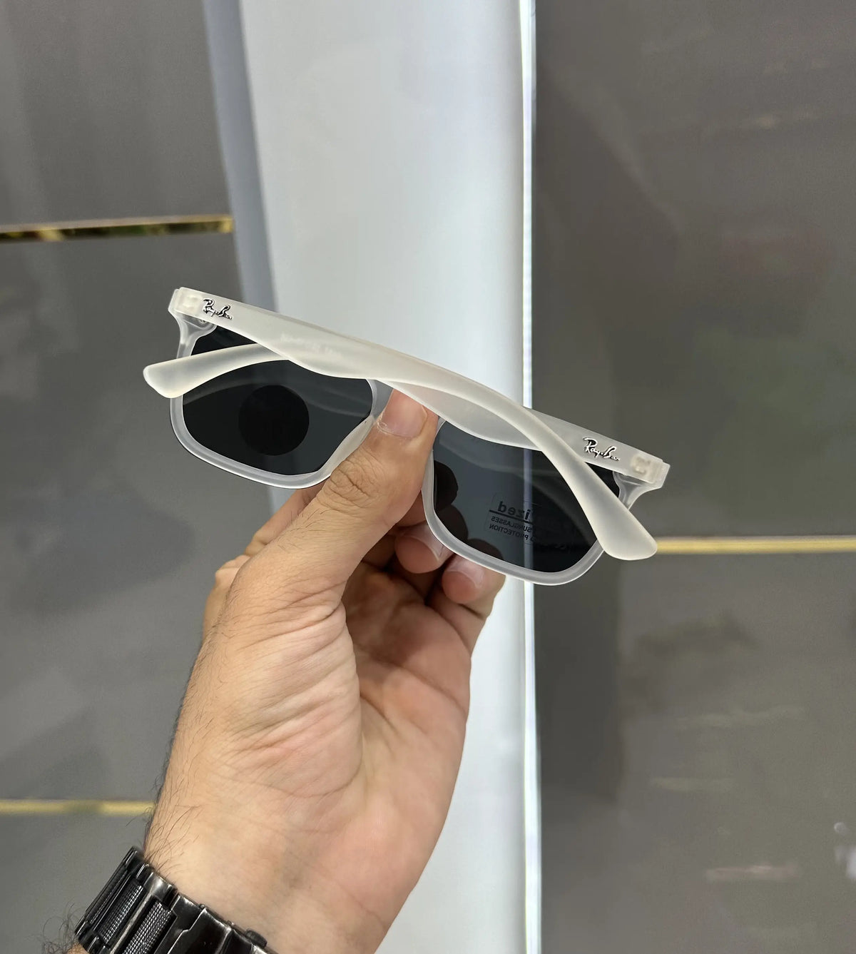 RayBan Ice Black Matt Premium Shades 4487