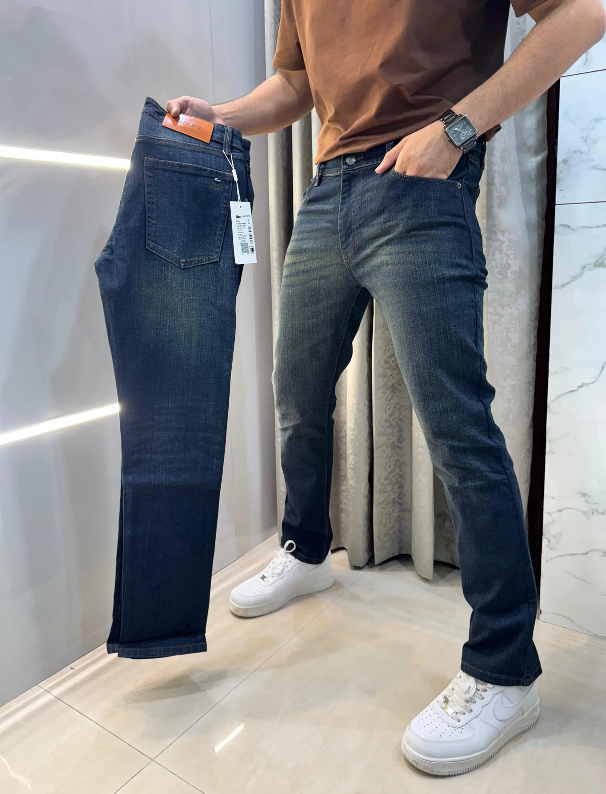 Lacost e Greenish raw Imported Hyperflex.. Denim