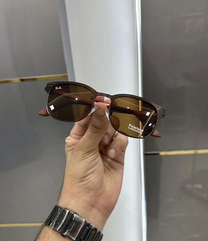 RayBan All Brown Metal Polarized Premium Shades 2602