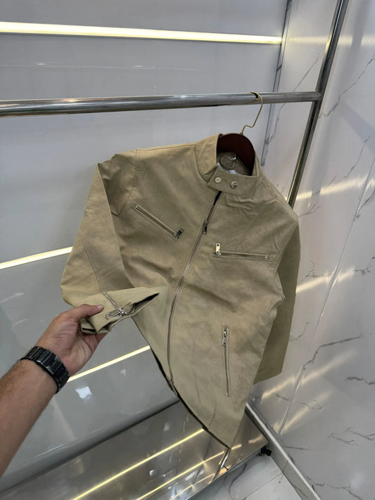 Coach  Beige  Premium Leather Jacket