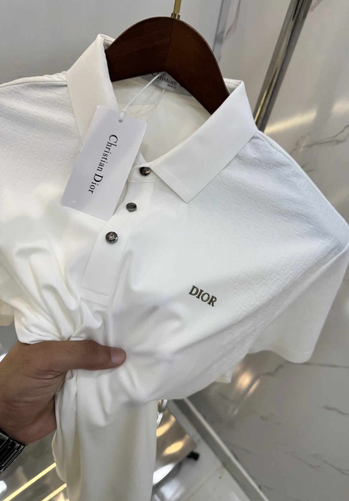 Christian Dio r White Luxury Polo T-shirt