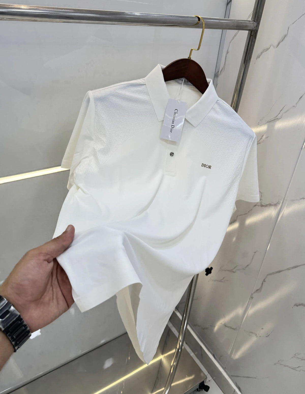 Christian Dio r White Luxury Polo T-shirt