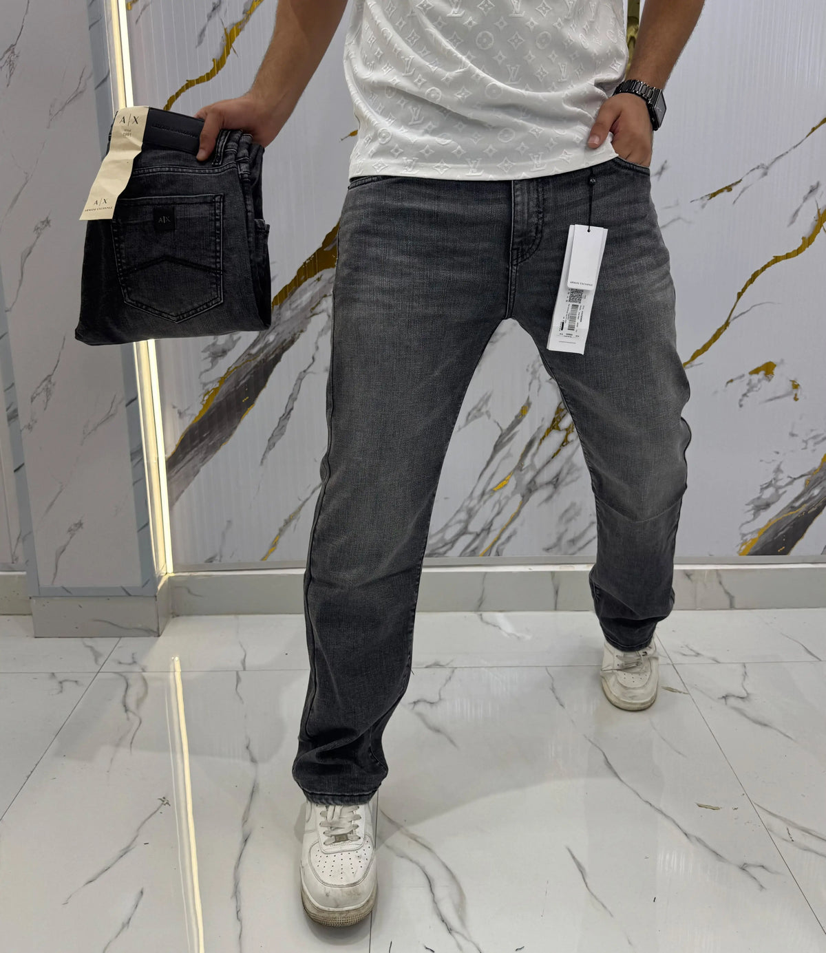 Arman i Exchang e patch  Gery Imported Denim