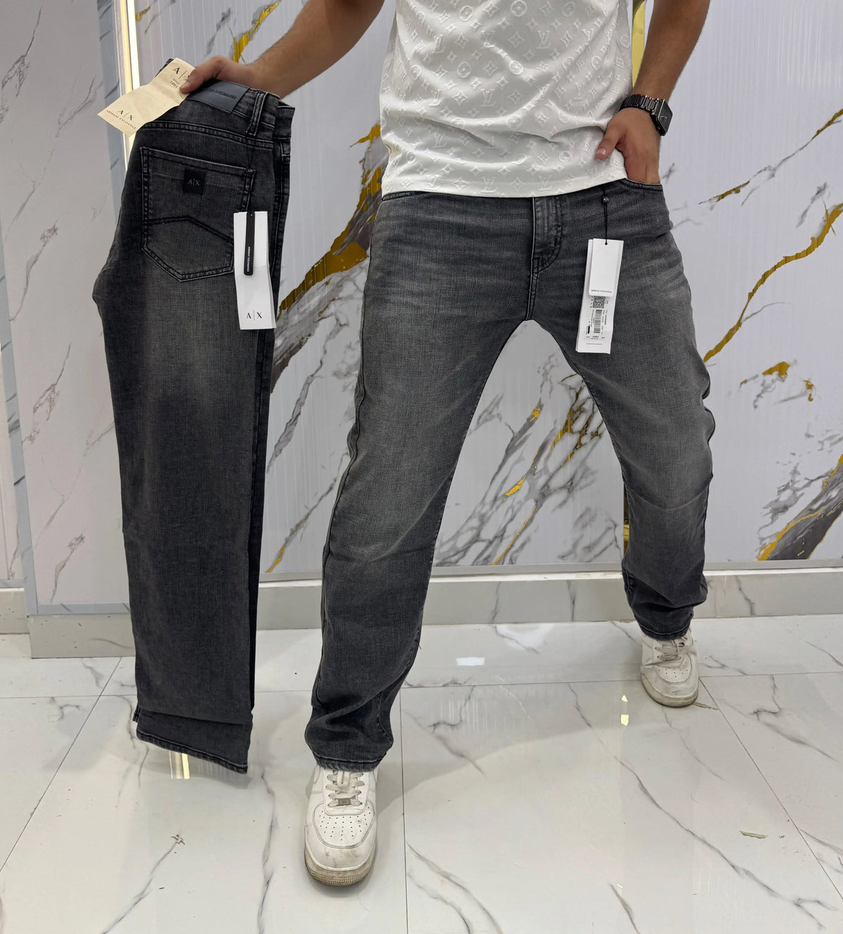 Arman i Exchang e patch  Gery Imported Denim