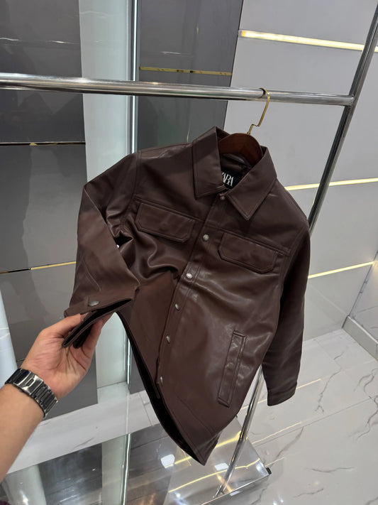 Zar a Dark Brown  Premium  Leather Jacket