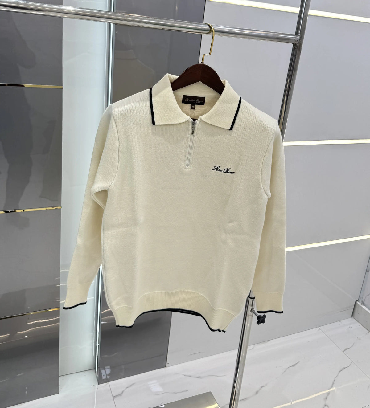 Loro Piana Cream Imported Knitted Pull Over