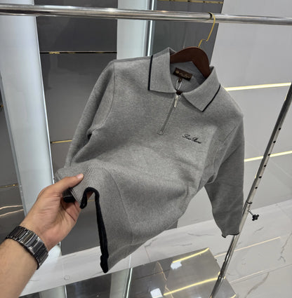 Loro Piana Grey Imported Knitted Pull Over