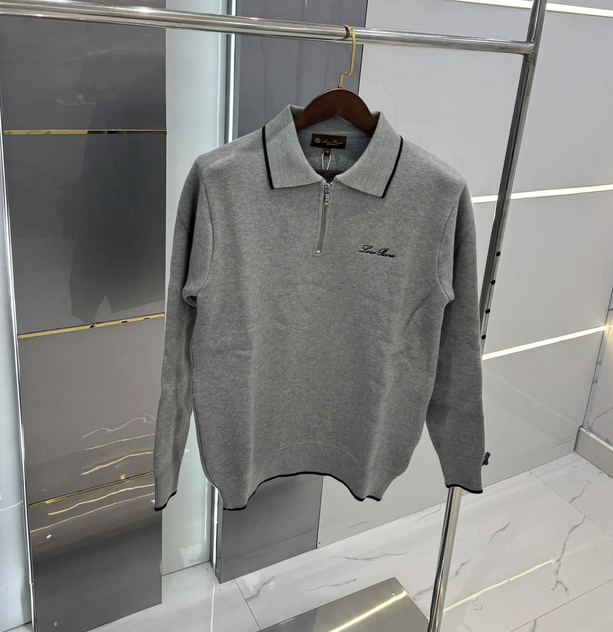 Loro Piana Grey Imported Knitted Pull Over