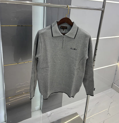 Loro Piana Grey Imported Knitted Pull Over