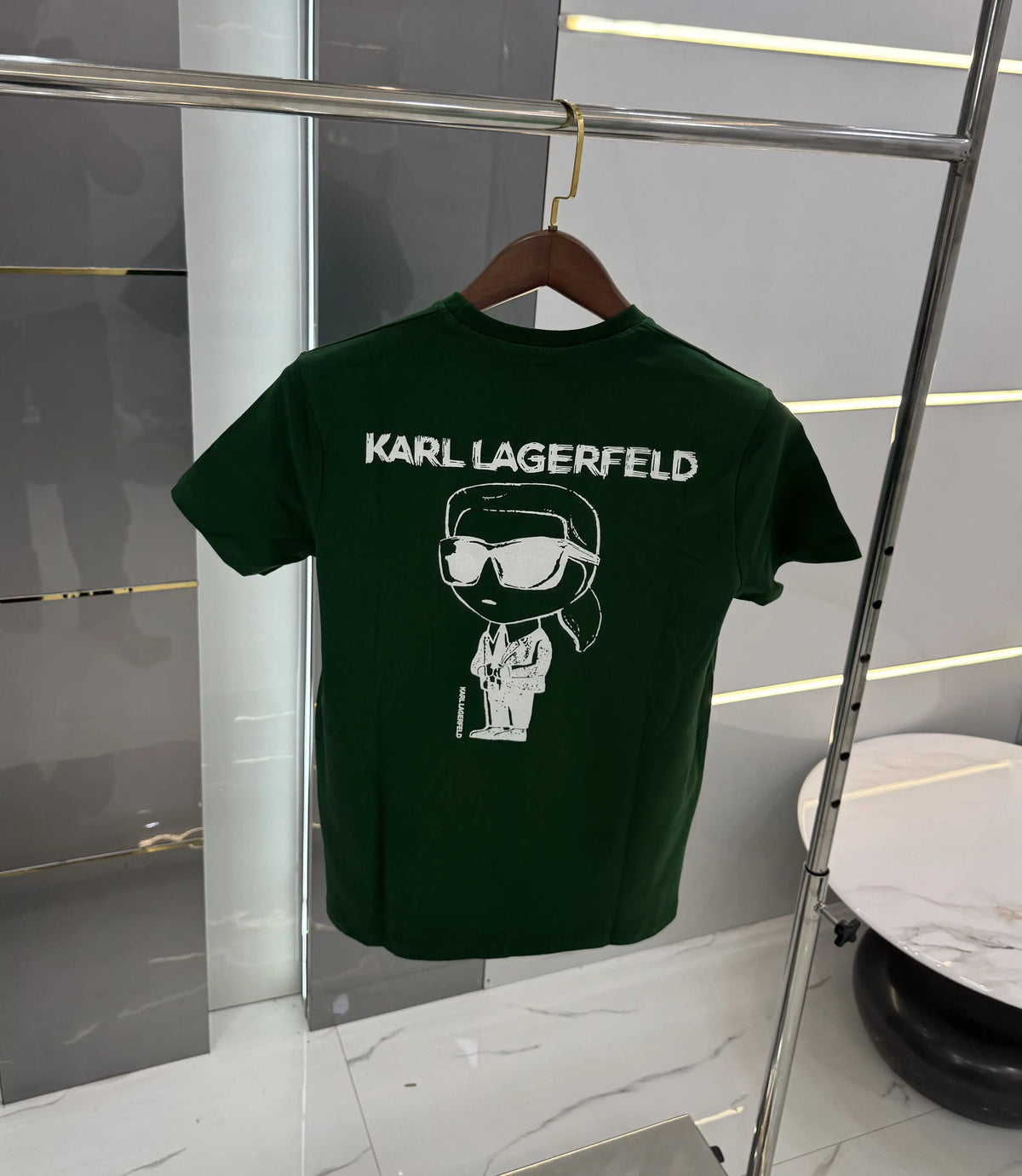 Karl Lagerfeld Green Logo Print Premium T-Shirt