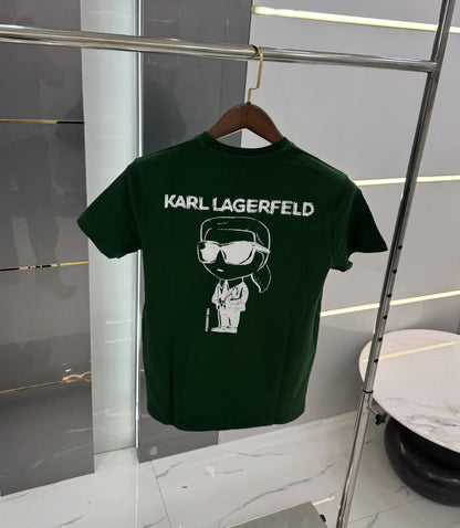 Karl Lagerfeld Green Logo Print Premium T-Shirt