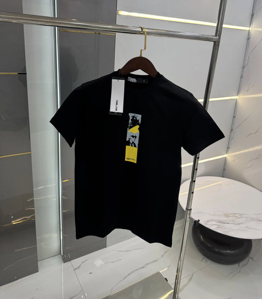 Karl Lagerfeld Black Logo Print Premium T-Shirt