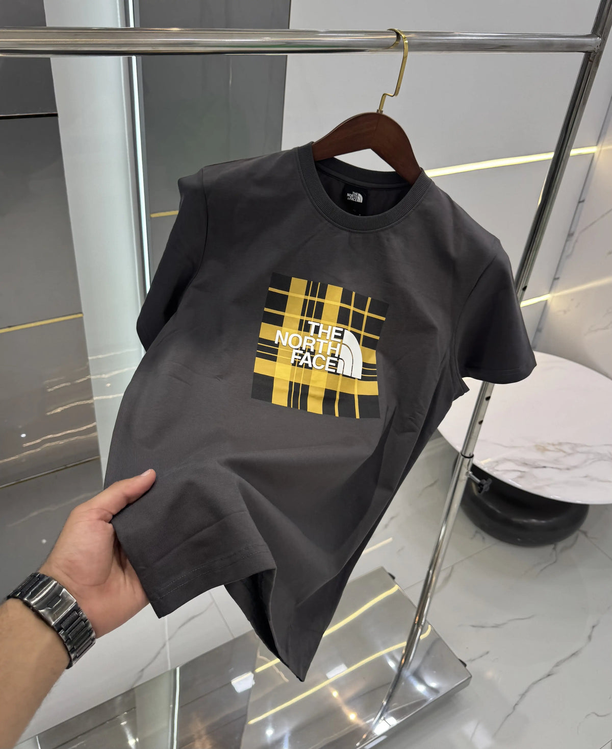 The North Face Dark Grey Logo Print Premium T-Shirt