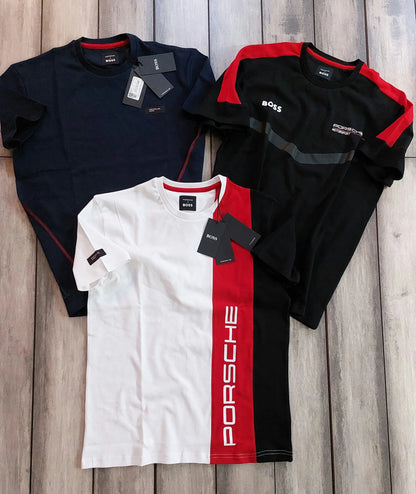 Hugo  Bos s X Porsche White Logo Work Premium Polo T-shirt