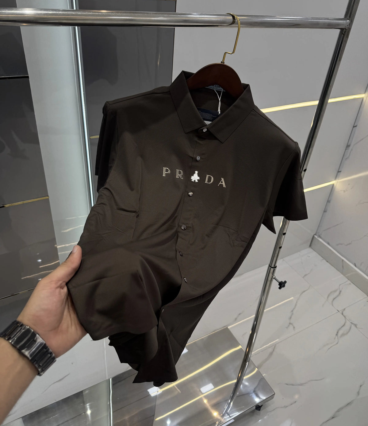 Prad a Milano Brown Imported Luxury Shirt