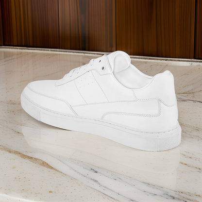 Men’s White Minimal Low-Top Sneakers