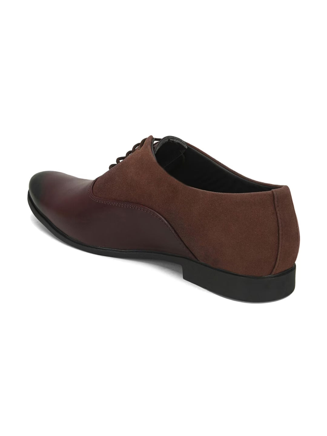 Men’s Brown Suede-Look Lace-Up Formal Shoes