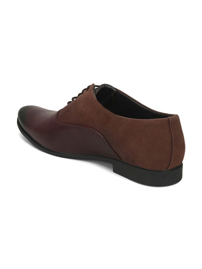 Men’s Brown Suede-Look Lace-Up Formal Shoes