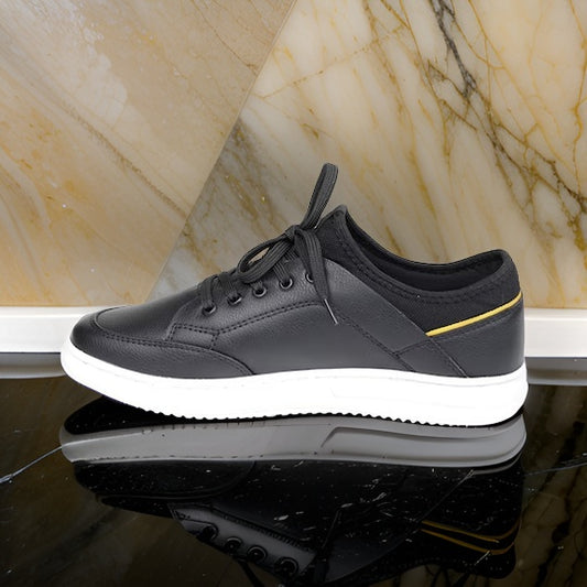 Men’s Black Sneakers with White Sole