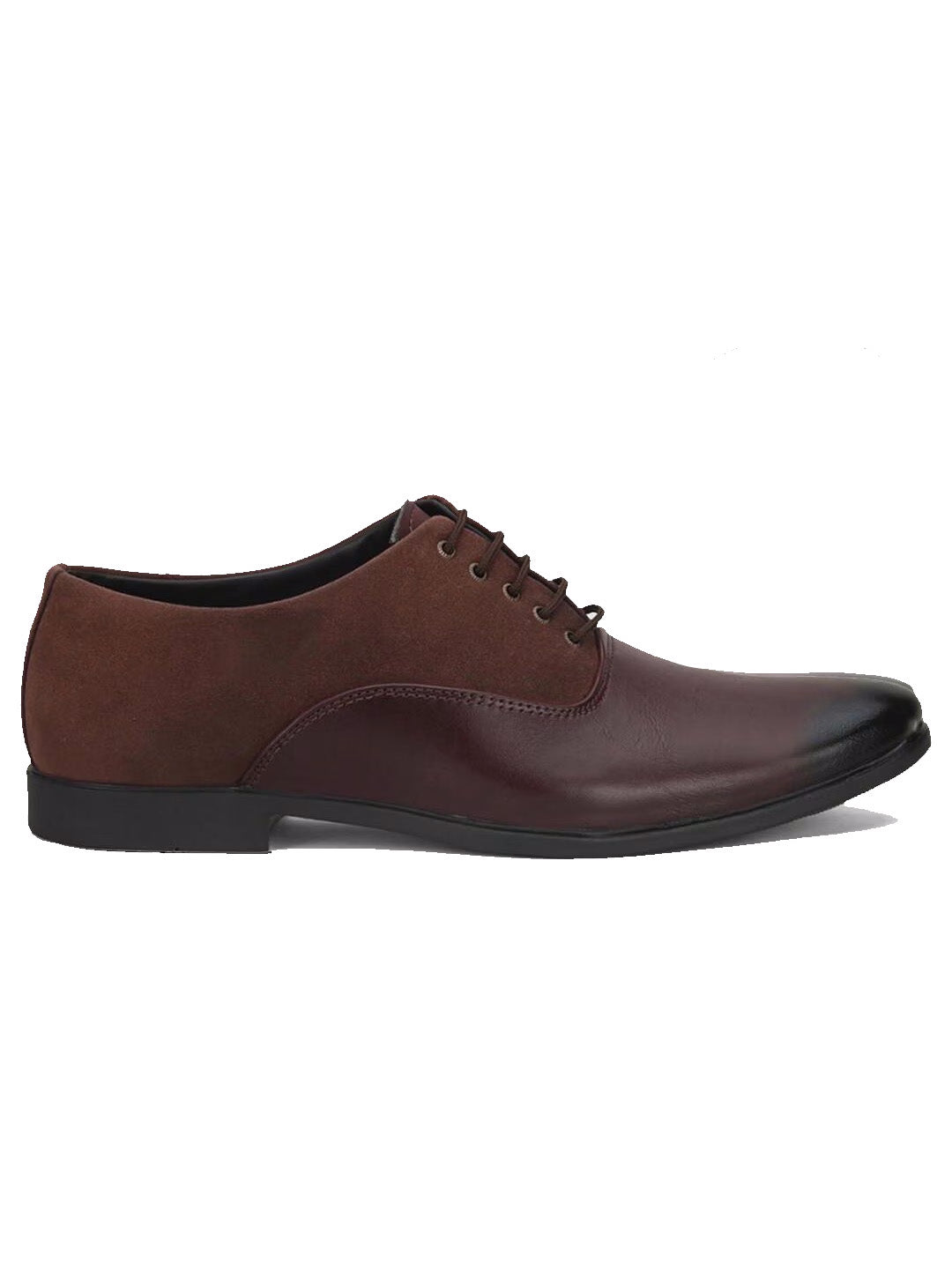 Men’s Brown Suede-Look Lace-Up Formal Shoes