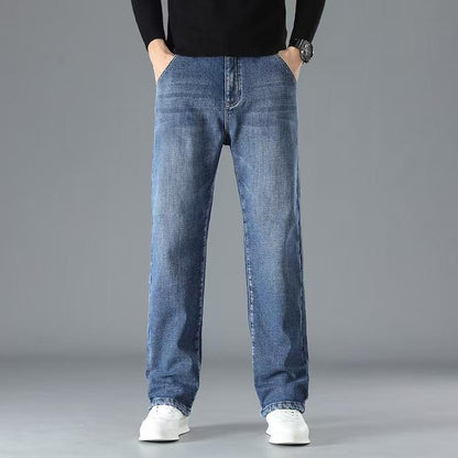 Men’s Blue Washed Relaxed-Fit Jeans